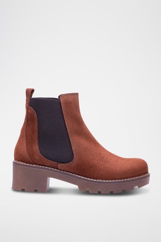 Bottines Chelsea en cuir - Camel 