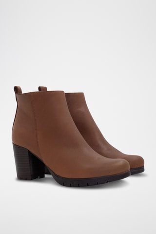 Bottines en cuir - Camel