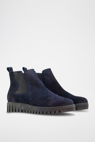Bottines Chelsea en nubuck - Bleu marine
