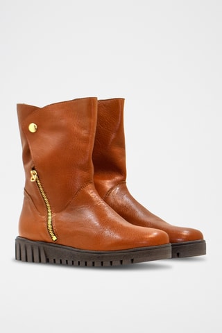 Bottines en cuir - Camel