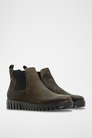 Bottines Chelsea en cuir - Kaki
