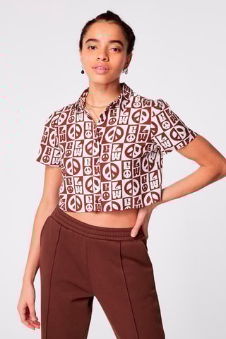 Korte Blouse Bruin