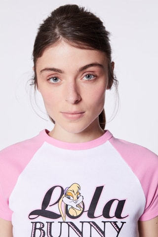 Cropped T-shirt Lola Bunny Space Jam Looney Tunes - Wit