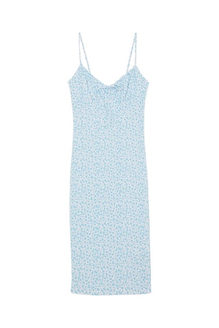Vestido midi Branco e azul-claro