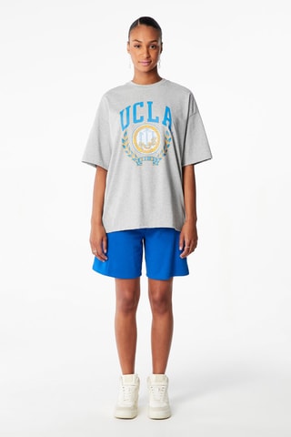 Oversized T-shirt Gemêleerd Lichtgrijs