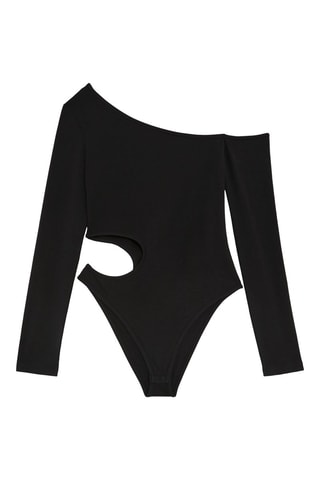 Asymmetrische Bodysuit Zwart