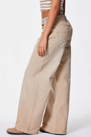 Jeans Wide Legs Beige