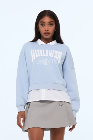 Sweater trompe-l’oeil - Blauwgrijs