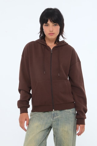 Sweater met Capuchon - Donkerbruin 