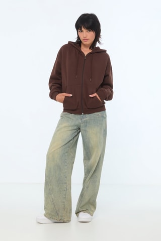 Sweater met Capuchon - Donkerbruin 