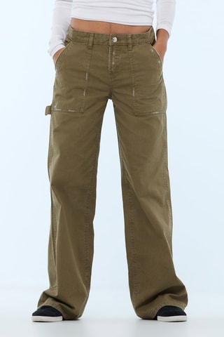 Broek Wide Legs - Donkerkaki