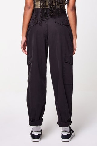 Skater Cargobroek Hoge Taille Zwart