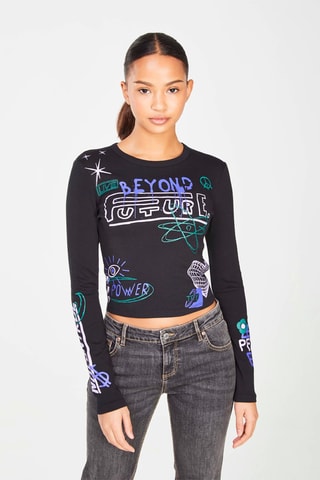 T-shirt 
Zwart