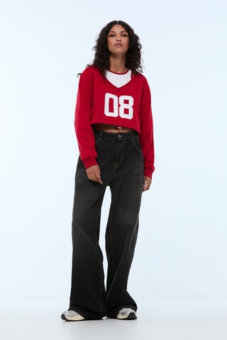 Sweater Trompe l’oeil - Rood