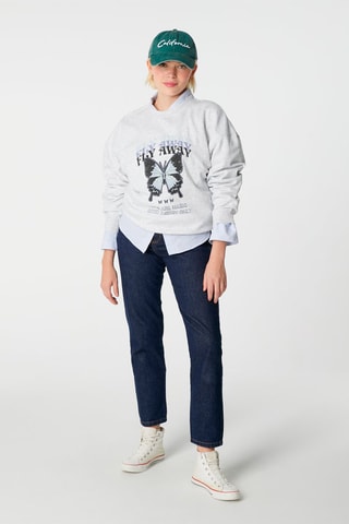 Sweater Gemêleerd Lichtgrijs