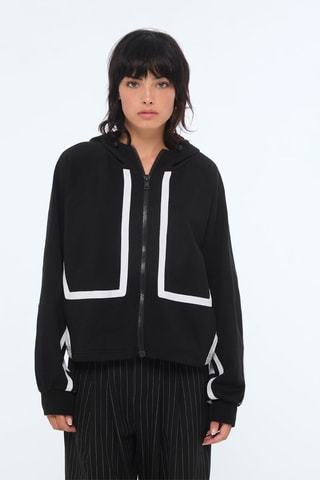 Sweater met capuchon - Zwart