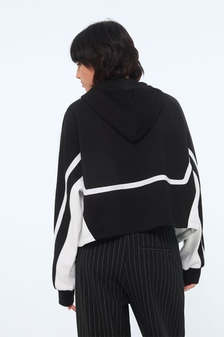 Sweater met capuchon - Zwart