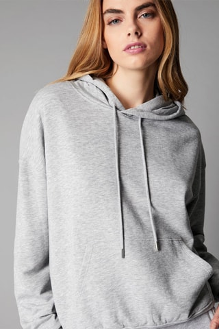 Sweat com capuz Cinzento-claro mesclado