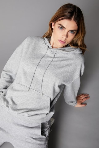 Sweat com capuz Cinzento-claro mesclado