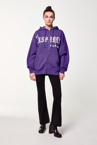 Sweater met Capuchon - Donkerpaars 