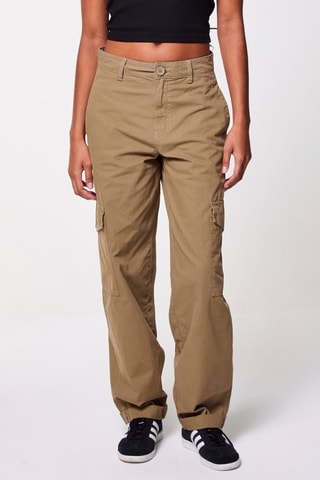 Skater Cargobroek Hoge Taille Kaki
