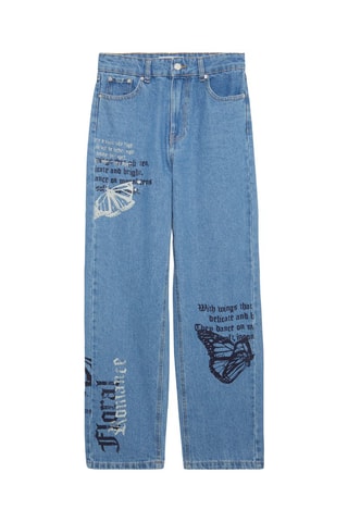 Rechte Jeans Hoge Taille - Denimblauw