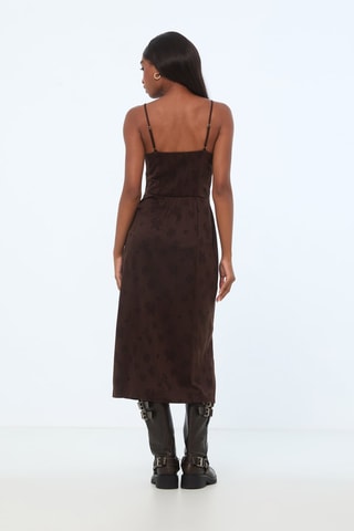 Midi-jurk- Bruin