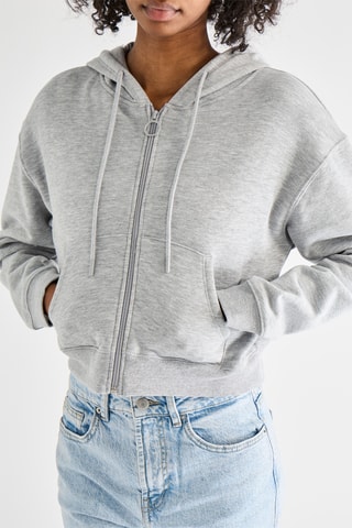 Sweater met Capuchon - Gemêleerd Grijs