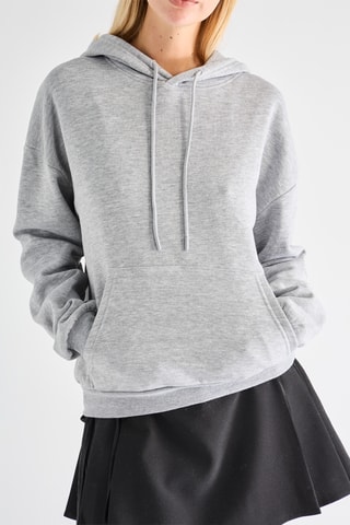 Sweater met Capuchon - Gemêleerd Grijs