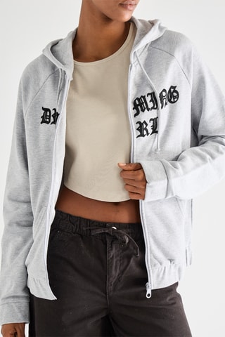 Sweater met Capuchon - Gemêleerd Lichtgrijs