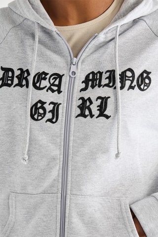 Sweater met Capuchon - Gemêleerd Lichtgrijs