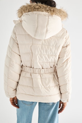Gewatteerde Jas met Capuchon - Beige