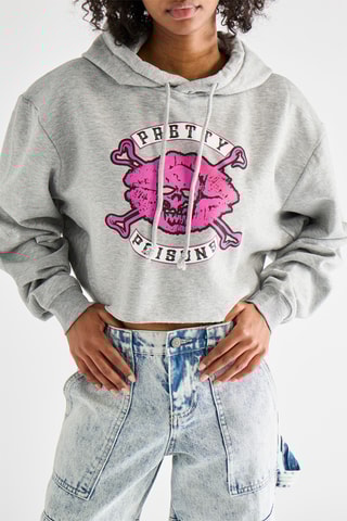 Sweater Pretty Poisons met Capuchon - Gemêleerd Grijs