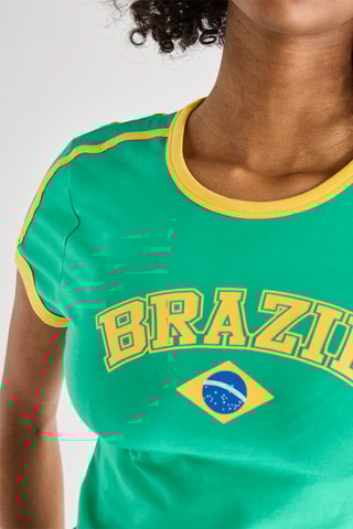 Cropped T-shirt - Groen