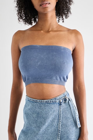 Bustier crop top - Marineblauw