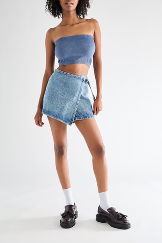 Bustier crop top - Marineblauw
