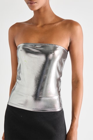 Strapless Top - Zilverkleurig