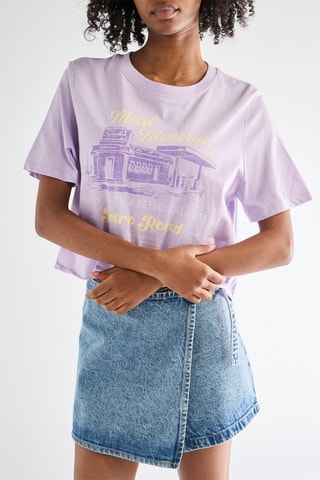 Cropped T-shirt - Paars