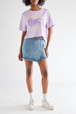 Cropped T-shirt - Paars