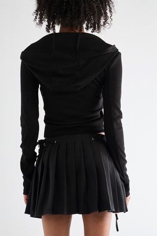 Top met capuchon - Zwart