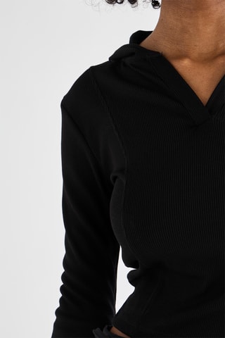 Top met capuchon - Zwart