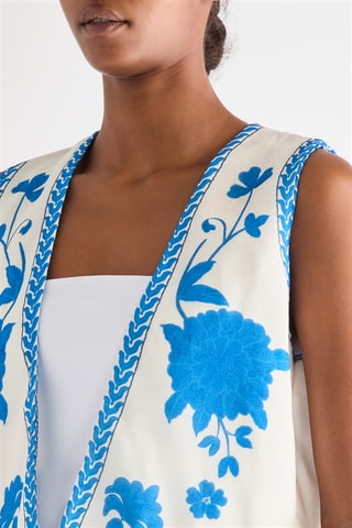 Mouwloos Vest - Wit en Blauw