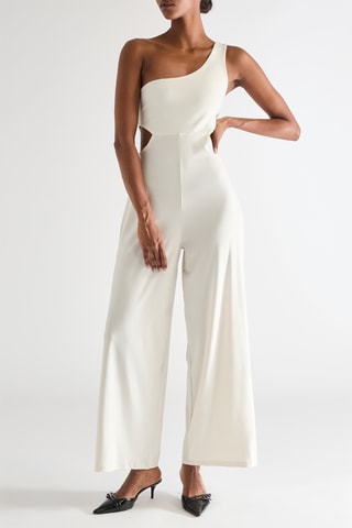 Asymmetrische Jumpsuit - Gebroken Wit
