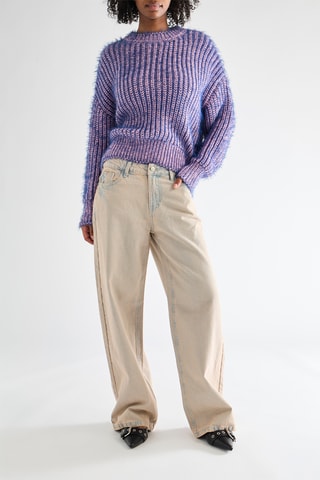 Jeans wide legs - Beige en Blauw