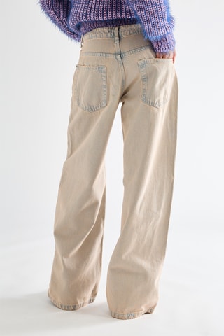 Jeans wide legs - Beige en Blauw
