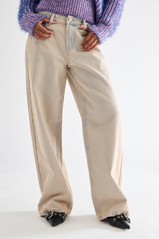 Jeans wide legs - Beige en Blauw