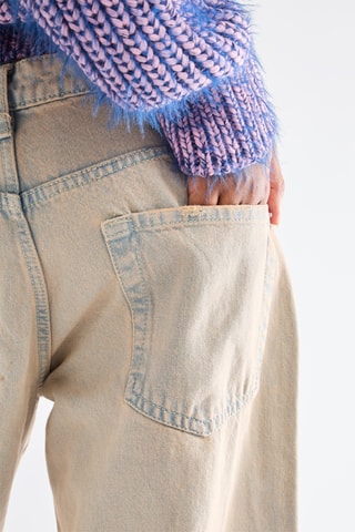 Jeans wide legs - Beige en Blauw