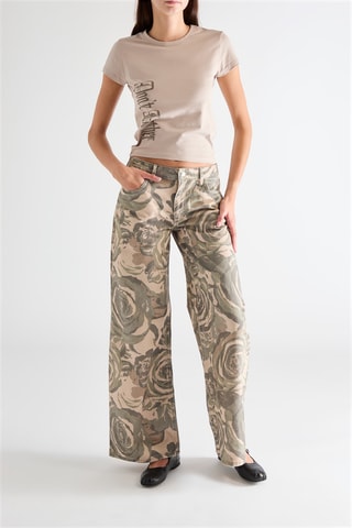Broek Wide Legs - Kaki en Beige