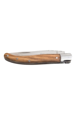 Couteau pliable en bois d'olivier et acier inoxydable