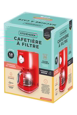 Cafetière - 1,5 l - 900 W - Rouge